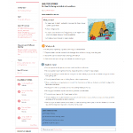 This is an example activity which shows the left hand search bar showing CoEL, ages, areas of learning and the blue box at the bottom showing links to Development Matters and the Early Learning Goals