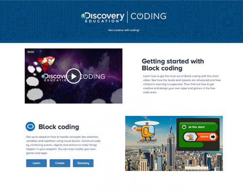 Discovery Education Coding - Welcome Screen
