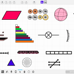 Screenshot of a variety of manipulatives available in EquatIO