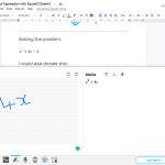 Screenshot of EquatIO's handwriting recognition feature