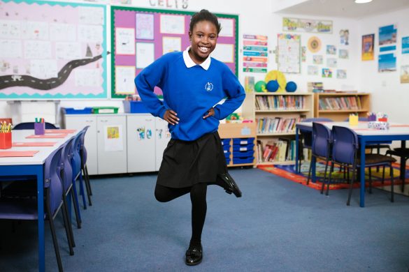 Child demonstrates Active Kids Do Better movement