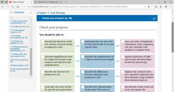 AQA GCSE 9-1 Biology check your progress