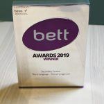 Bett Award trophy photo