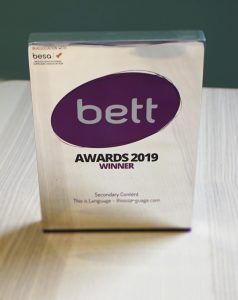 Bett Award trophy photo