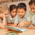 School children reading