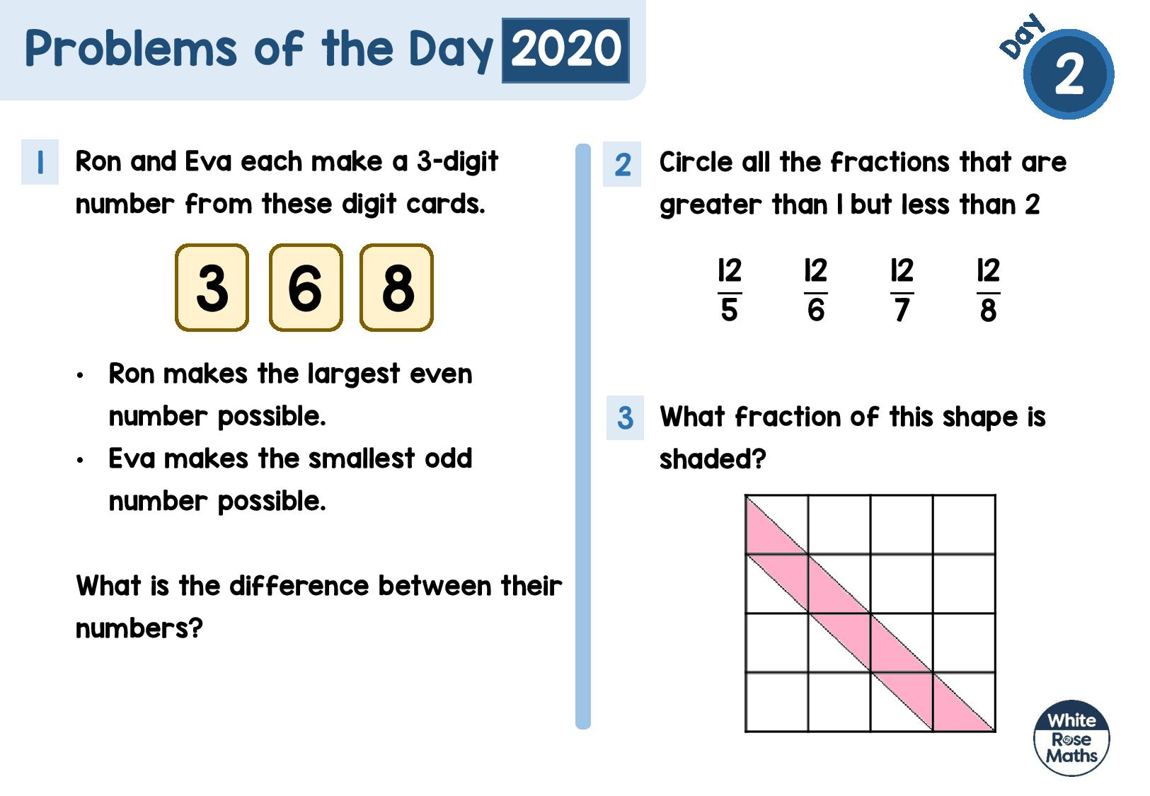 white rose maths homework sheets