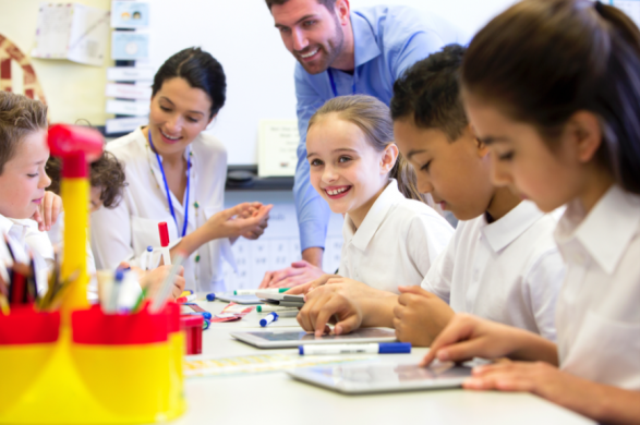 School children in class