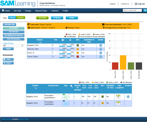 SAM Learning Tracking Screen