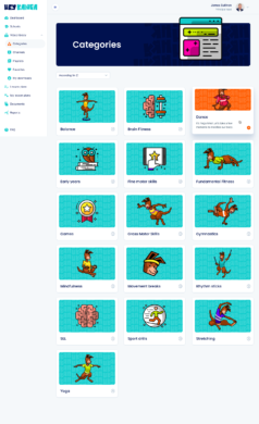 A picture of the Hey Kanga video categories page.