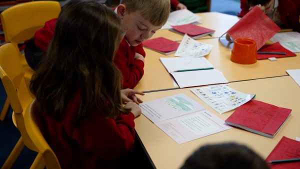 Pupils with phonics resources