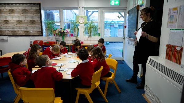 Teacher delivering a phonics lesson